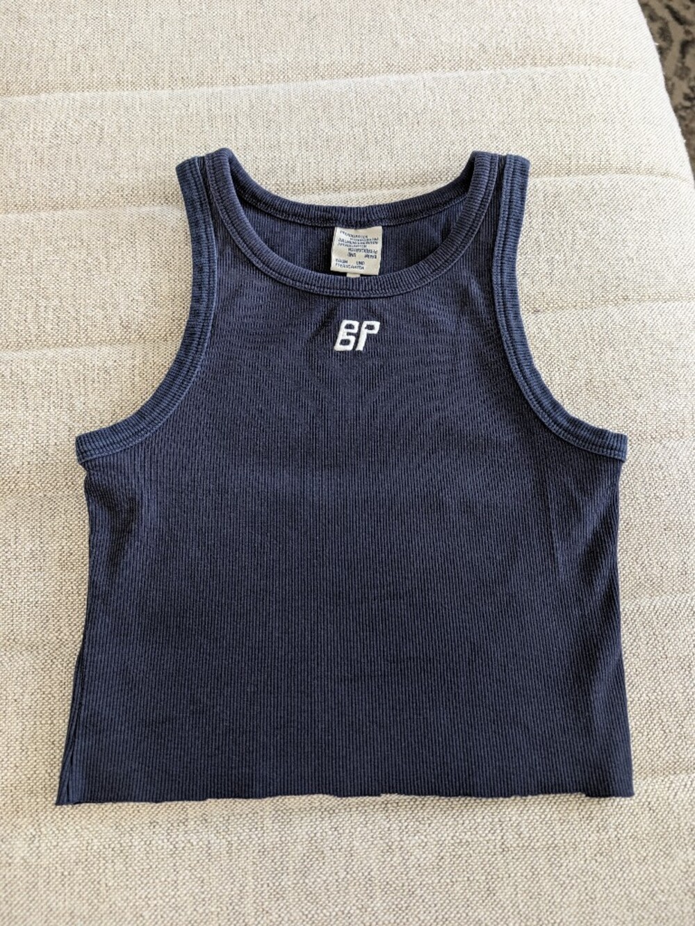 Baum und Pferdgarten Upcycled Ribbed Navy Blue Crop Tank Top Size XS / S
